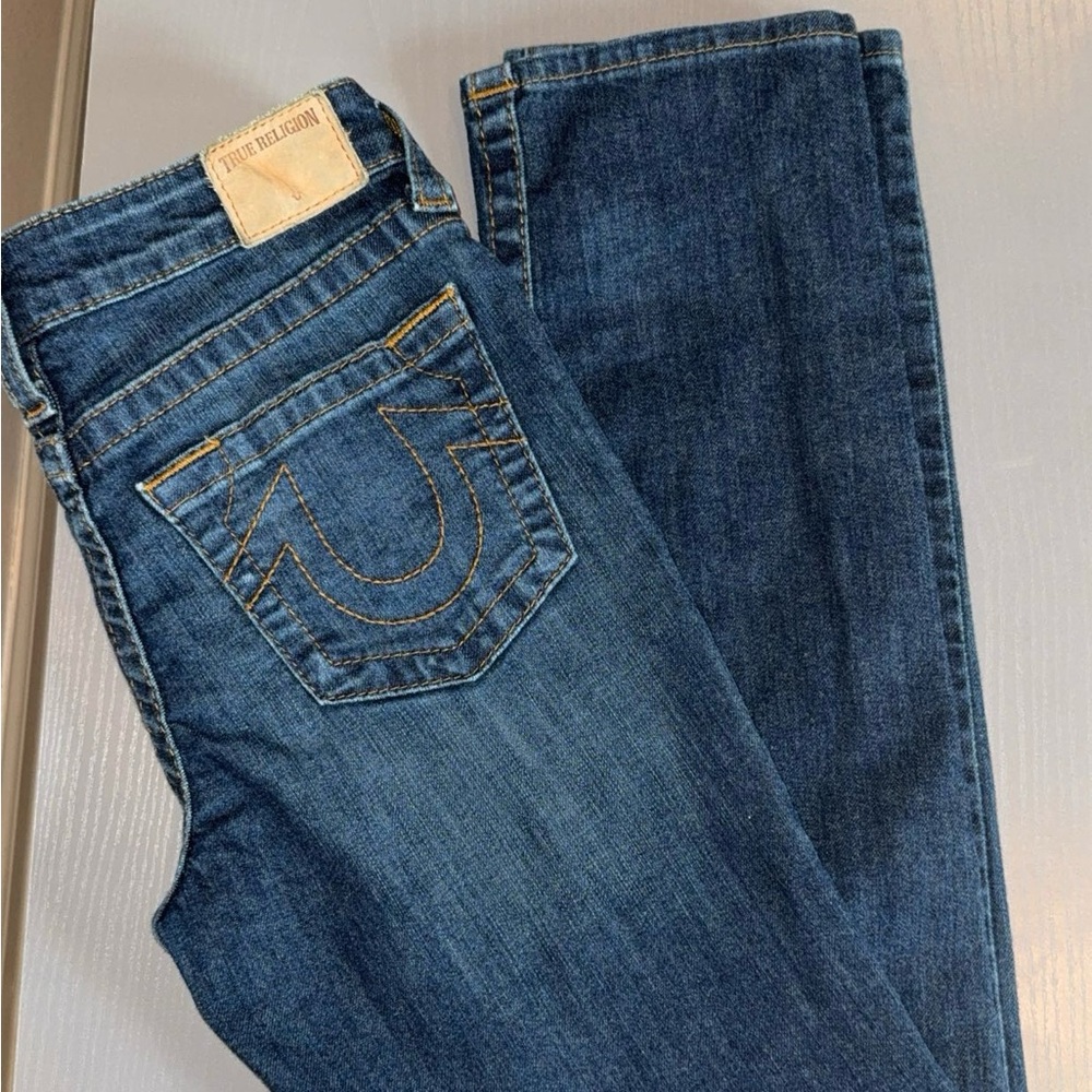 True Religion Boys Size 12 Dark Wash Straight Jeans - Like New